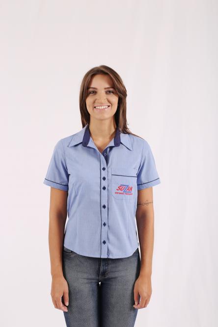 camisa social curta feminina