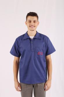 Camisa tipo polo masculina tecido brim